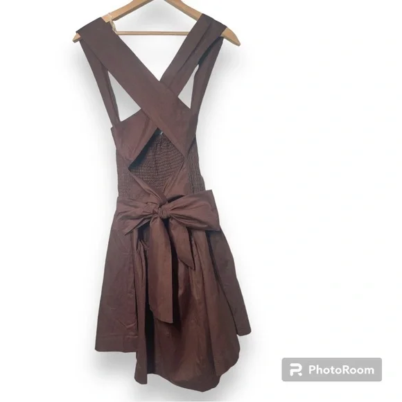 Peppermayo - Linen Mini Dress - Choc Brown - Picture 3 of 10